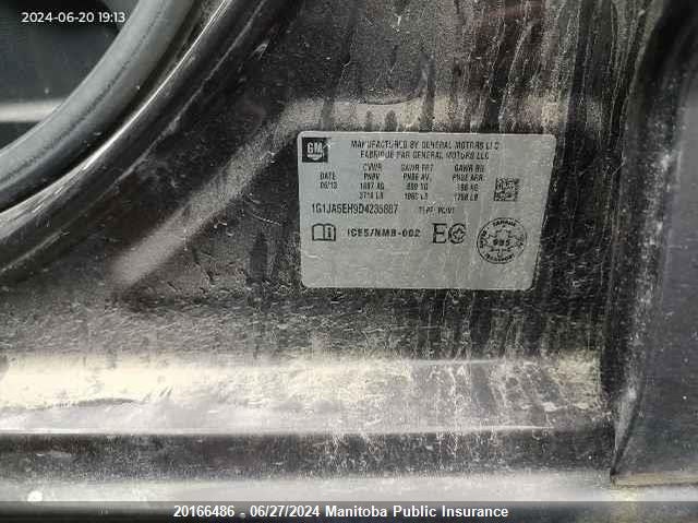 2013 Chevrolet Sonic Ls VIN: 1G1JA5EH9D4235887 Lot: 20166486