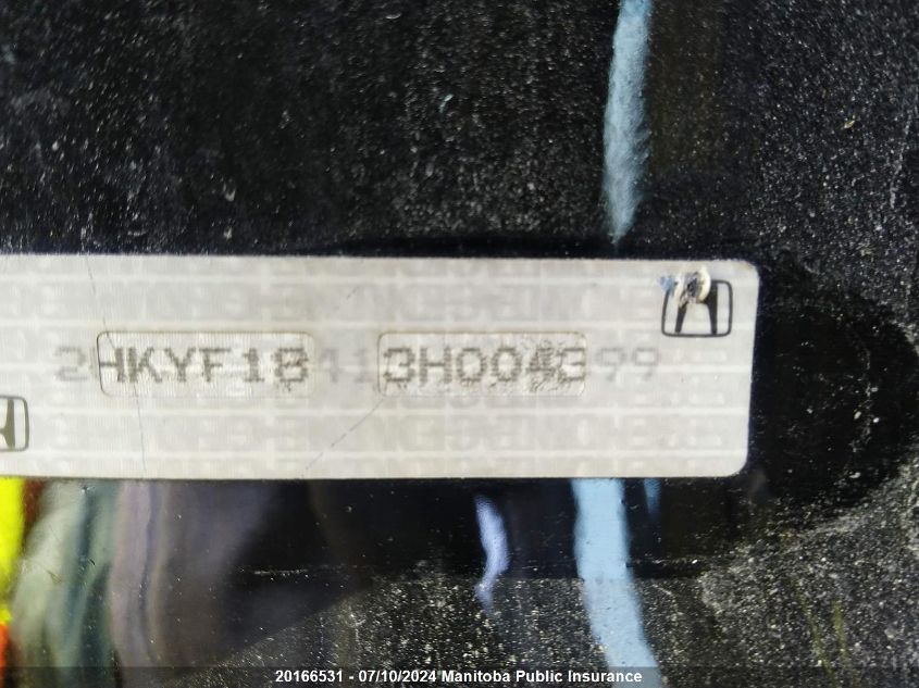 2003 Honda Pilot Ex VIN: 2HKYF18413H004399 Lot: 20166531