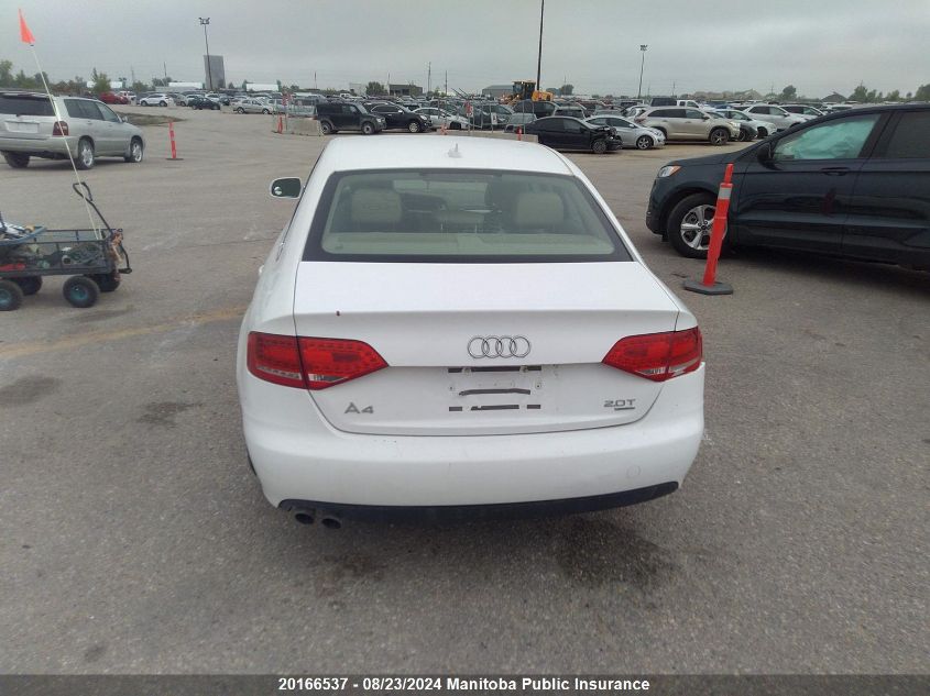 2011 Audi A4 2.0T Quattro VIN: WAUFFCFL4BN025269 Lot: 20166537