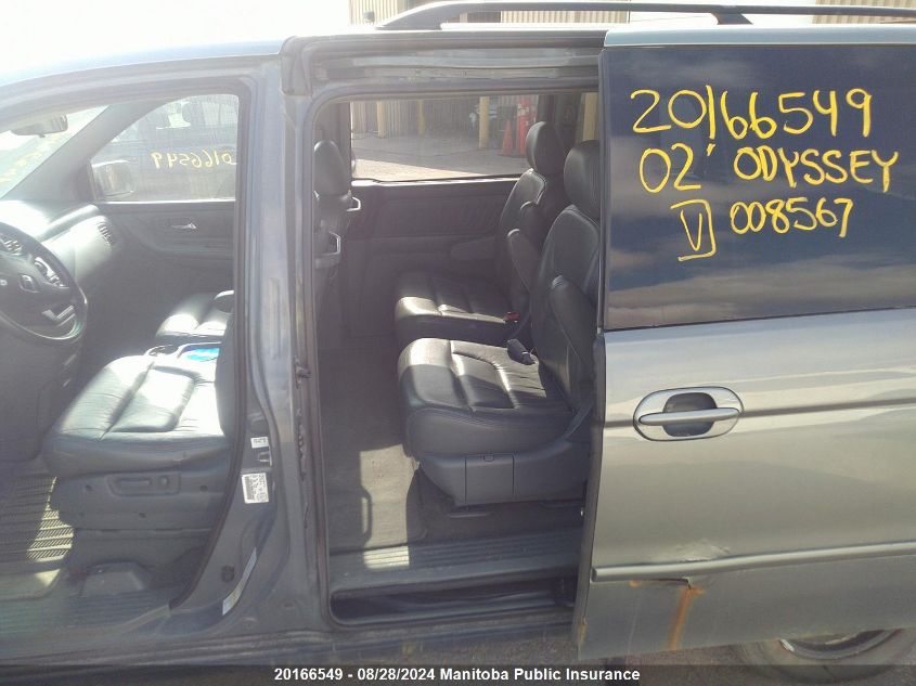 2002 Honda Odyssey Ex VIN: 2HKRL18962H008567 Lot: 20166549