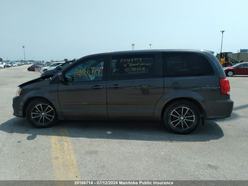 2016 Dodge Grand Caravan R/T VIN: 2C4RDGEG9GR383219 Lot: 20166714
