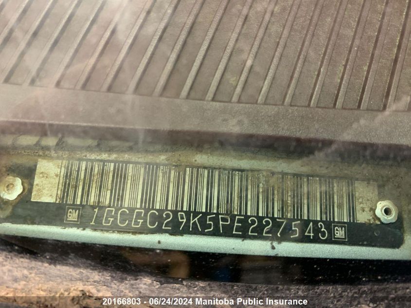 1993 Chevrolet Gmt-400 C2500 VIN: 1GCGC29K5PE227543 Lot: 20166803