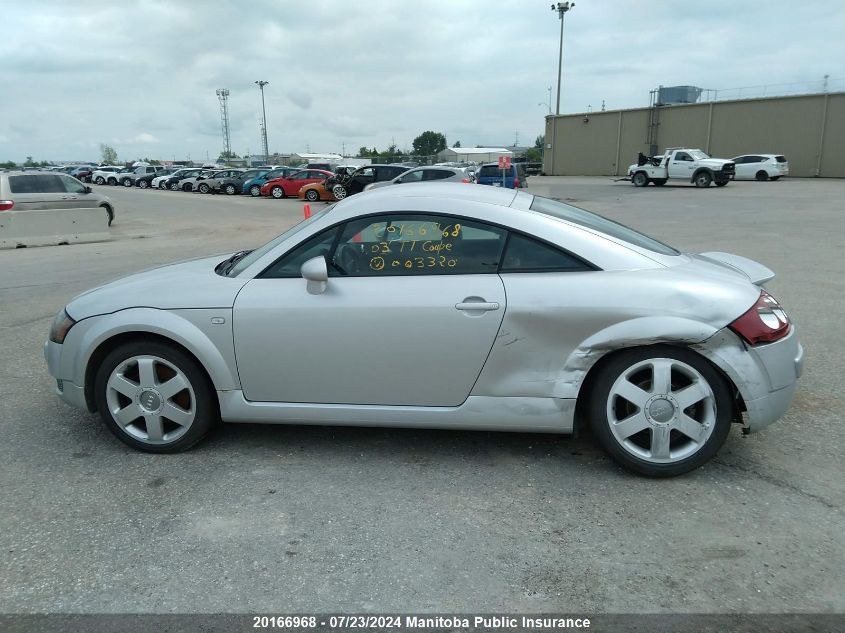 2003 Audi Tt Coupe Quattro VIN: TRUWT28N731003320 Lot: 20166968