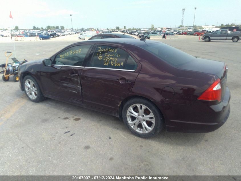2012 Ford Fusion Se VIN: 3FAHP0HA6CR286992 Lot: 20167007