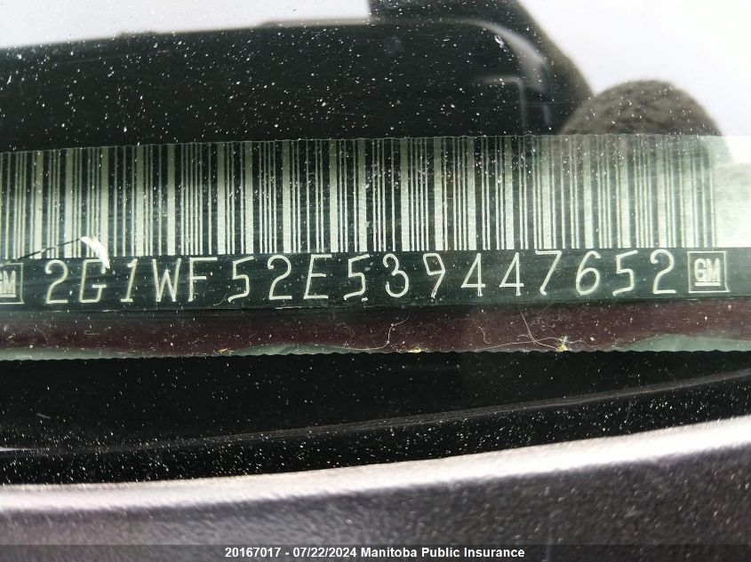 2003 Chevrolet Impala VIN: 2G1WF52E539447652 Lot: 20167017