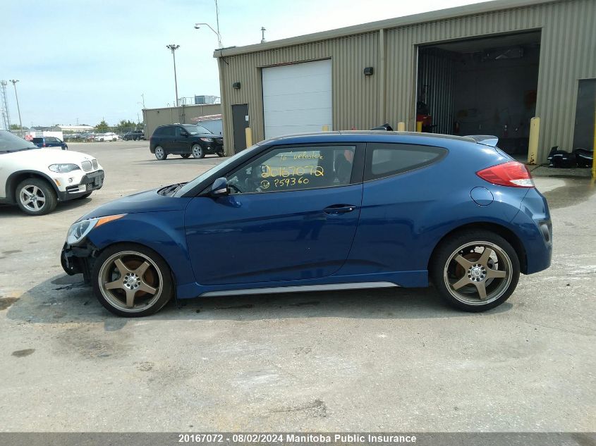 2016 Hyundai Veloster Turbo VIN: KMHTC6AE7GU259360 Lot: 20167072