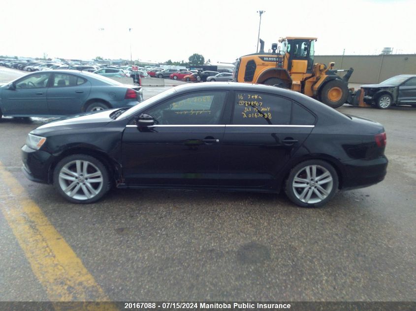 2016 Volkswagen Jetta 1.8 Tsi VIN: 3VWL07AJ2GM378967 Lot: 20167088