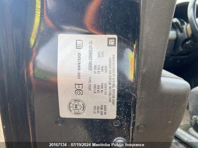 2009 Chevrolet Cobalt Lt VIN: 1G1AT58H997140953 Lot: 20167134