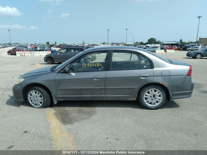2004 Honda Civic Lx VIN: 2HGES16694H934680 Lot: 20167177