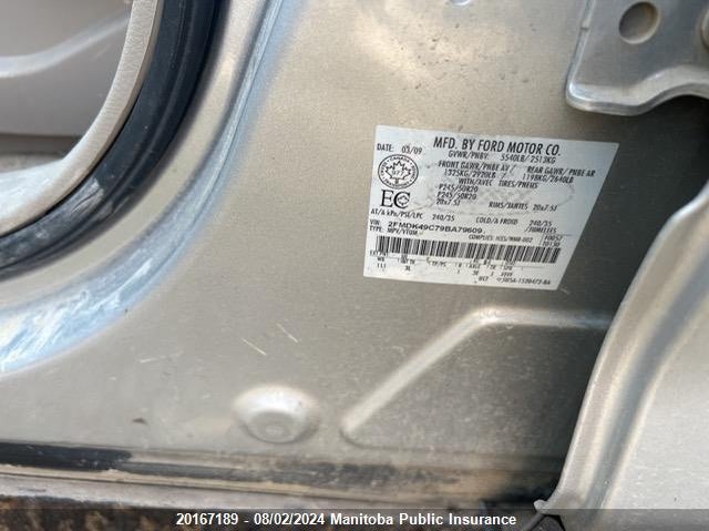 2009 Ford Edge Limited VIN: 2FMDK49C79BA79609 Lot: 20167189