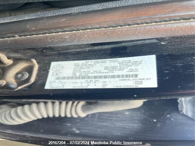 2017 Ford F150 Supercrew VIN: 1FTFW1EF7HKE42172 Lot: 20167204