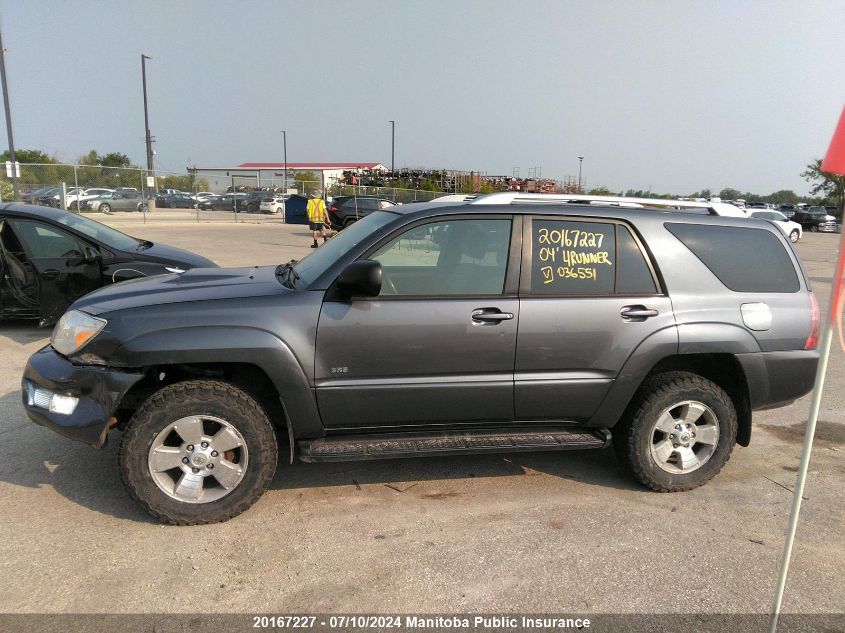 2004 Toyota 4Runner Sr5 V6 VIN: JTEBU14RX40036551 Lot: 20167227