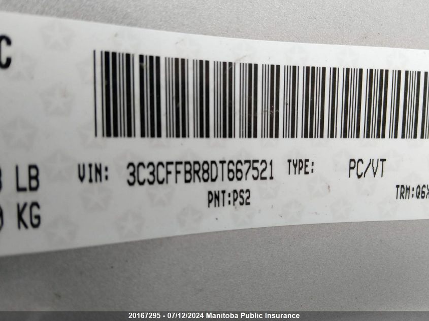 2013 Fiat 500 Sport VIN: 3C3CFFBR8DT667521 Lot: 20167295