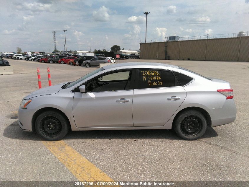 2014 Nissan Sentra 1.8 S VIN: 3N1AB7AP2EL660301 Lot: 20167296