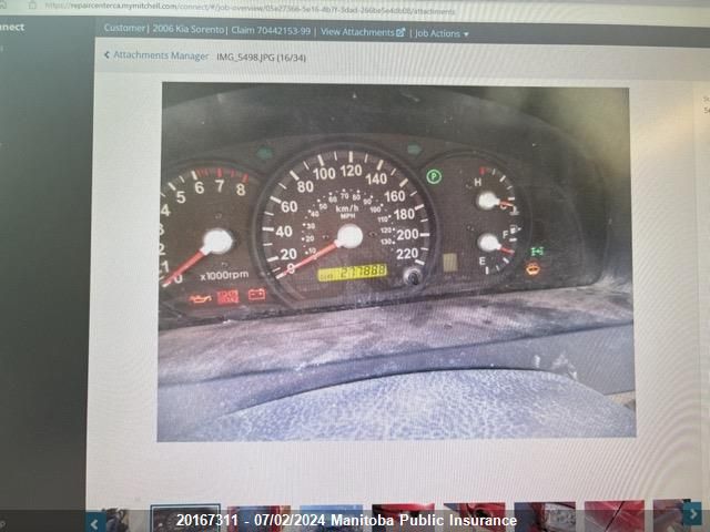 2006 Kia Sorento VIN: KNDJC733665533976 Lot: 20167311