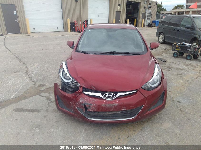 2015 Hyundai Elantra Gl VIN: 5NPDH4AE5FH611827 Lot: 20167315