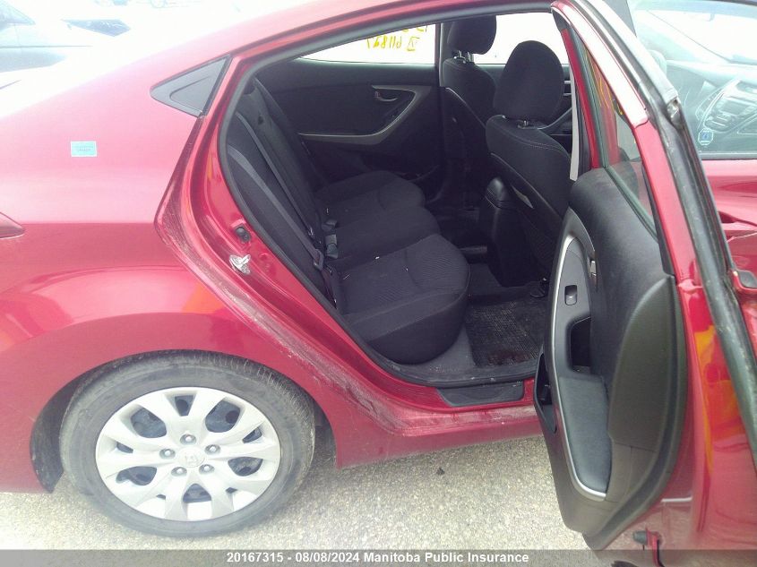 2015 Hyundai Elantra Gl VIN: 5NPDH4AE5FH611827 Lot: 20167315