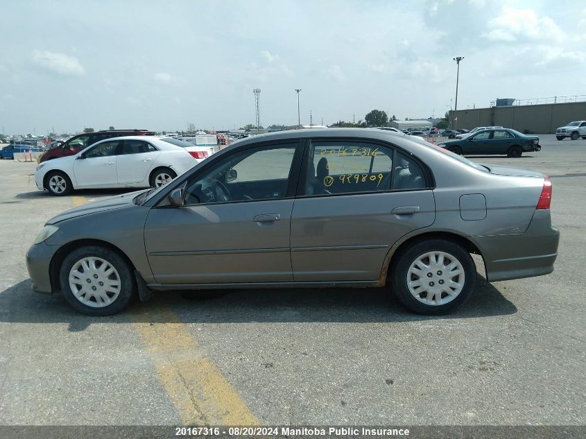 2004 Honda Civic Lx VIN: 2HGES16684H929809 Lot: 20167316