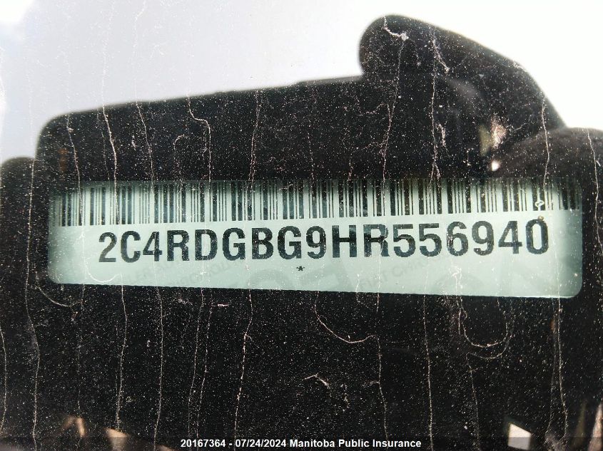 2017 Dodge Grand Caravan Sxt VIN: 2C4RDGBG9HR556940 Lot: 20167364