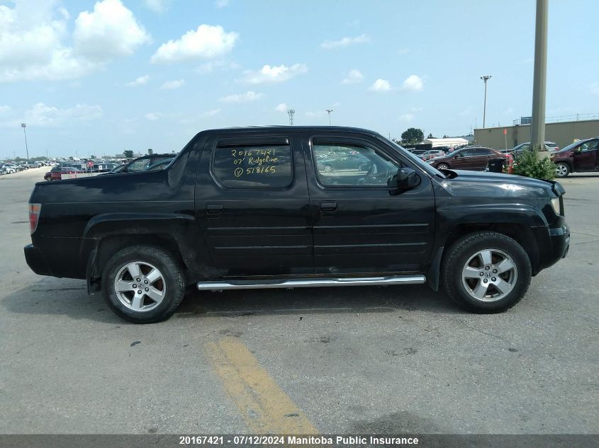 2007 Honda Ridgeline Rts VIN: 2HJYK16437H518165 Lot: 20167421