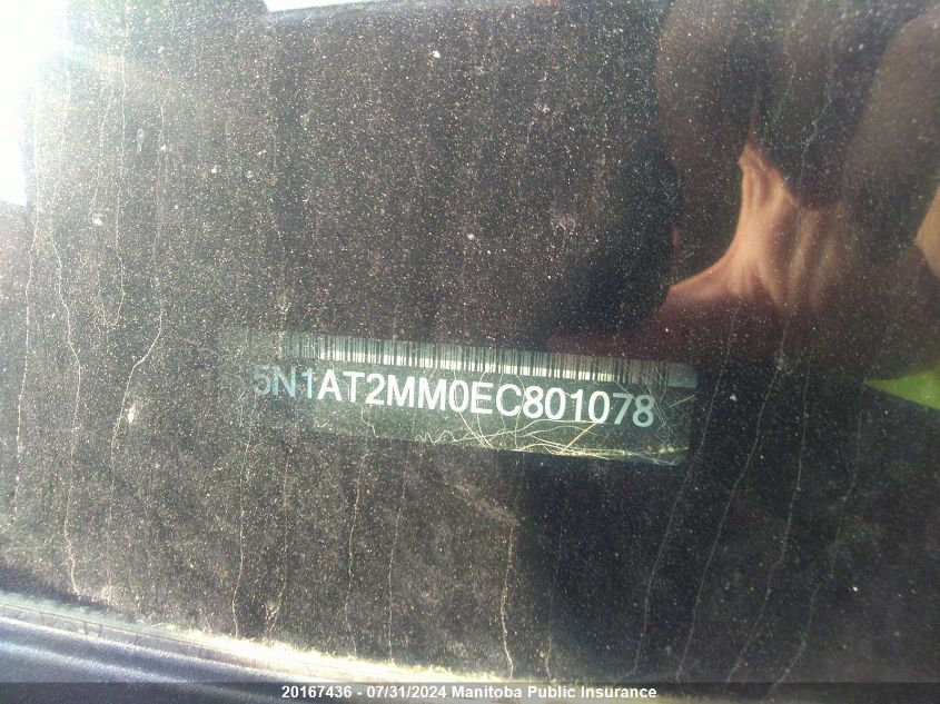 2014 Nissan Rogue Sl VIN: 5N1AT2MM0EC801078 Lot: 20167436