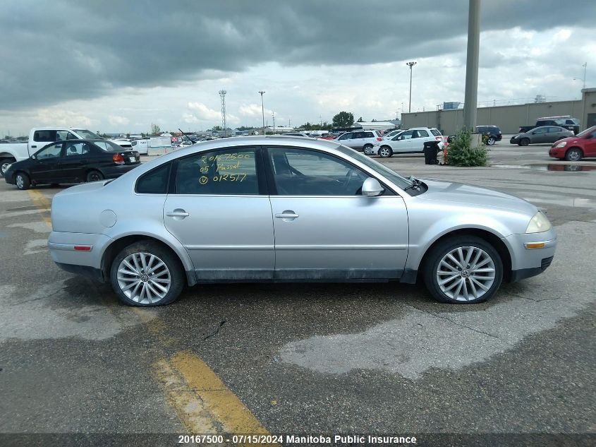 2005 Volkswagen Passat Gls 1.8T 4Motion VIN: WVWBD63B25P012517 Lot: 20167500