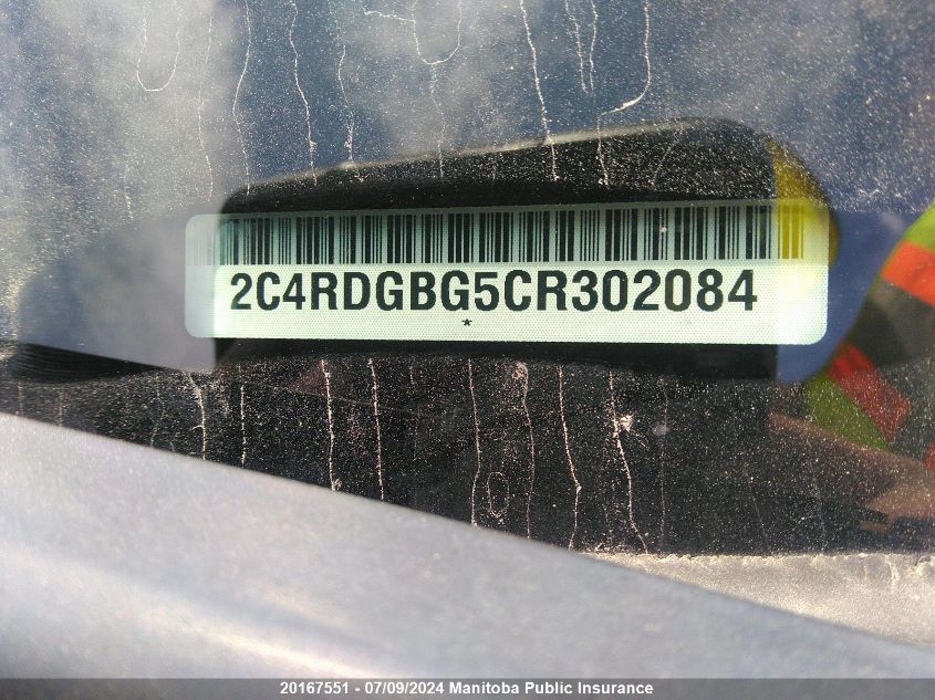 2012 Dodge Grand Caravan Sxt VIN: 2C4RDGBG5CR302084 Lot: 20167551