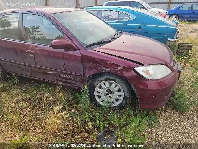 2004 Honda Civic Lx VIN: 2HGES16674H928473 Lot: 20167590