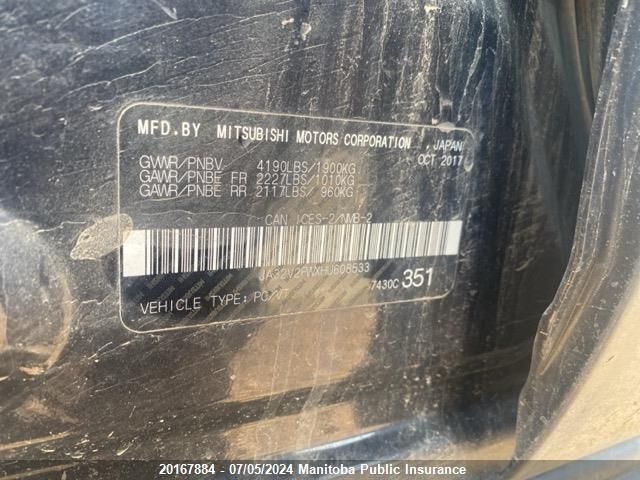 2017 Mitsubishi Lancer Se VIN: JA32V2FWXHU608533 Lot: 20167884