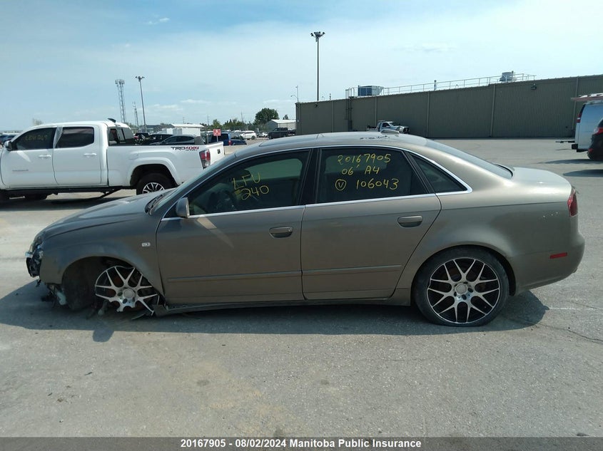 2006 Audi A4 2.0T Quattro VIN: WAUDF78E86A106043 Lot: 20167905