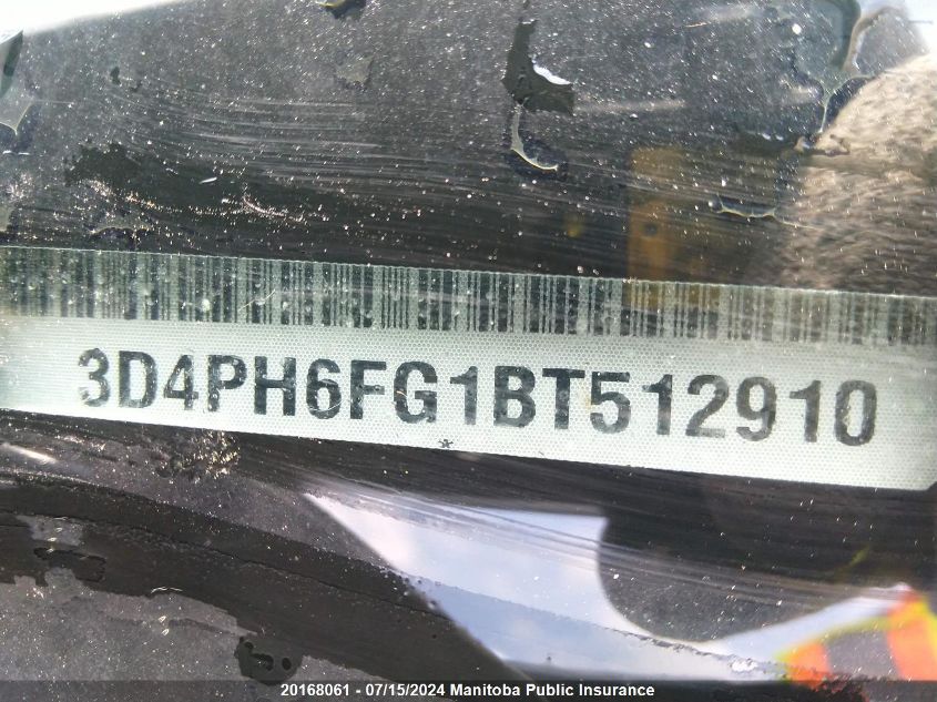 2011 Dodge Journey R/T VIN: 3D4PH6FG1BT512910 Lot: 20168061