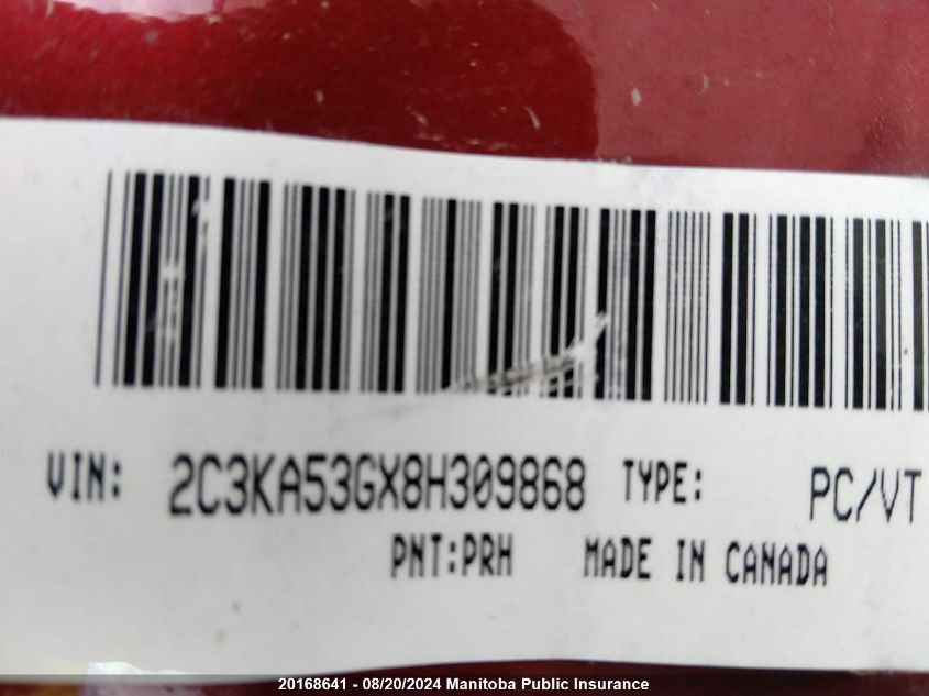 2008 Chrysler 300 Touring VIN: 2C3KA53GX8H309868 Lot: 20168641