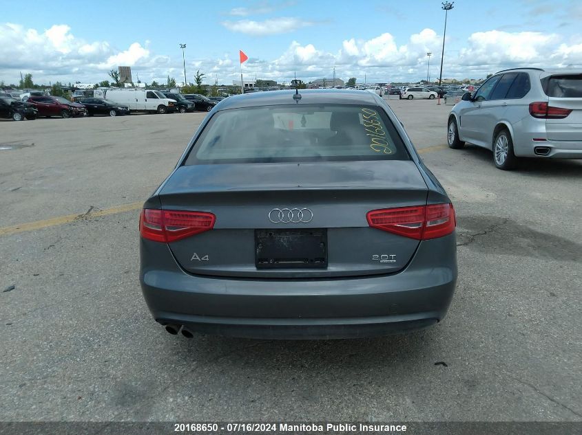 2013 Audi A4 2.0T Quattro VIN: WAUBFCFLXDA180773 Lot: 20168650