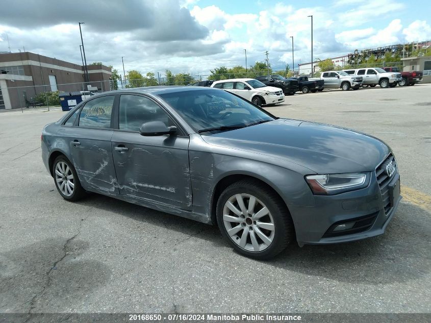 2013 Audi A4 2.0T Quattro VIN: WAUBFCFLXDA180773 Lot: 20168650