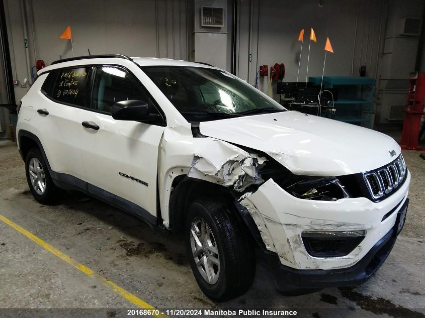 2018 Jeep Compass Sport VIN: 3C4NJDAB7JT401804 Lot: 20168670