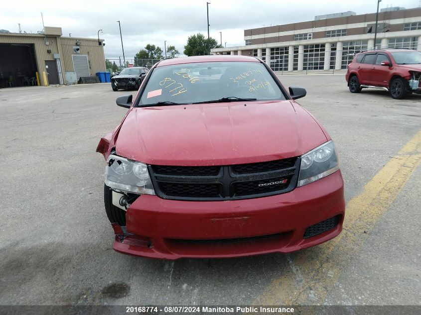2013 Dodge Avenger Se VIN: 1C3CDZAB1DN645825 Lot: 20168774