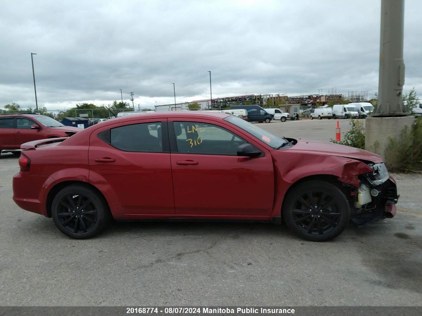 2013 Dodge Avenger Se VIN: 1C3CDZAB1DN645825 Lot: 20168774