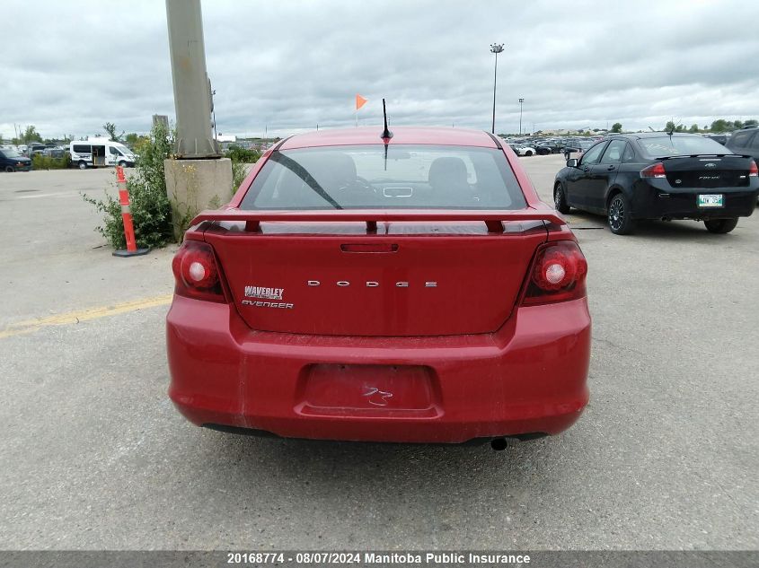 2013 Dodge Avenger Se VIN: 1C3CDZAB1DN645825 Lot: 20168774