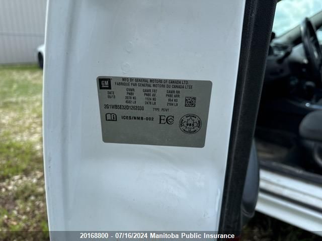 2013 Chevrolet Impala Lt V6 VIN: 2G1WB5E32D1262030 Lot: 20168800