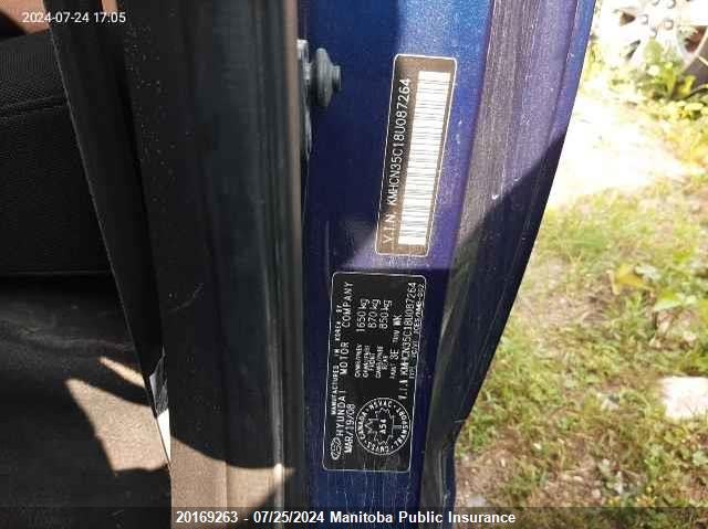 2008 Hyundai Accent L VIN: KMHCN35C18U087264 Lot: 20169263