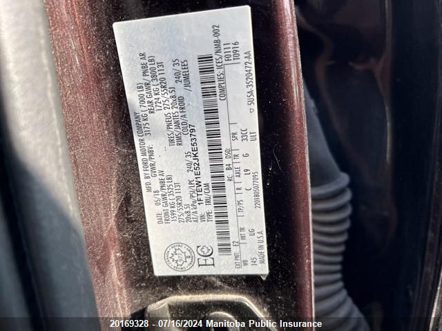 2018 Ford F-150 Xlt VIN: 1FTEW1E52JKE53797 Lot: 20169328