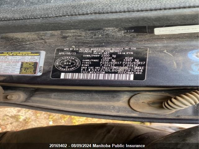 2015 Hyundai Santa Fe Sport 2.4 Luxury VIN: 5XYZUDLB0FG297094 Lot: 20169402