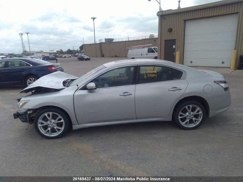 2012 Nissan Maxima 3.5 Sv VIN: 1N4AA5AP3CC833004 Lot: 20169437