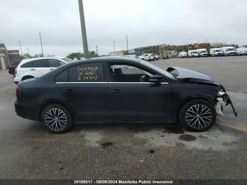 2016 Volkswagen Jetta 1.4 Tsi VIN: 3VWD67AJ2GM283103 Lot: 20169517