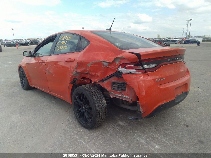 2015 Dodge Dart Sxt VIN: 1C3CDFBB5FD368716 Lot: 20169531
