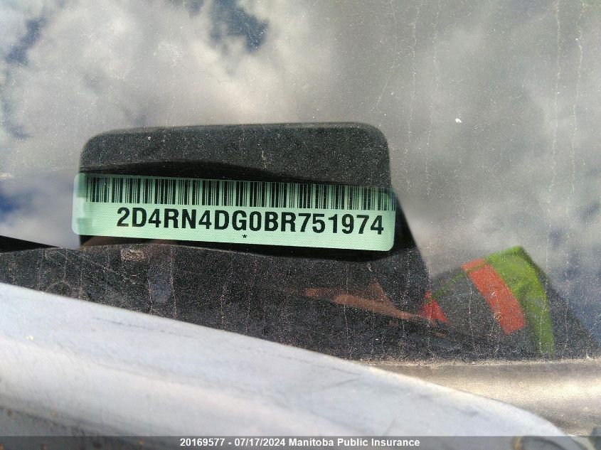 2011 Dodge Grand Caravan Se VIN: 2D4RN4DG0BR751974 Lot: 20169577