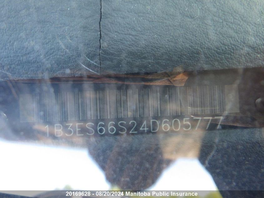 2004 Dodge Srt-4 VIN: 1B3ES66S24D605777 Lot: 20169628