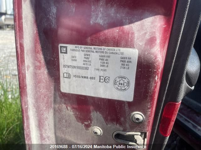 2008 Chevrolet Impala Ls V6 VIN: 2G1WB58K589156584 Lot: 20169688