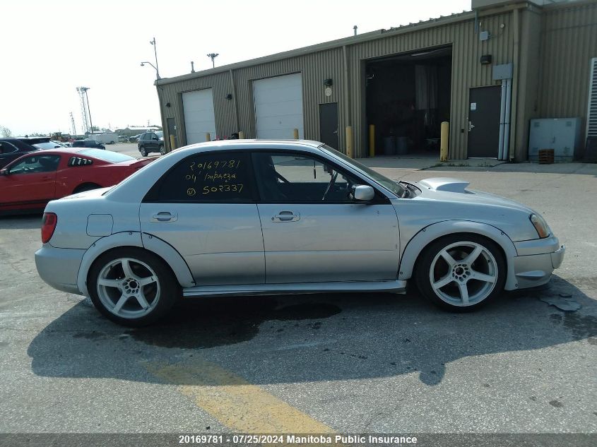 2004 Subaru Impreza Wrx VIN: JF1GD29604G502337 Lot: 20169781