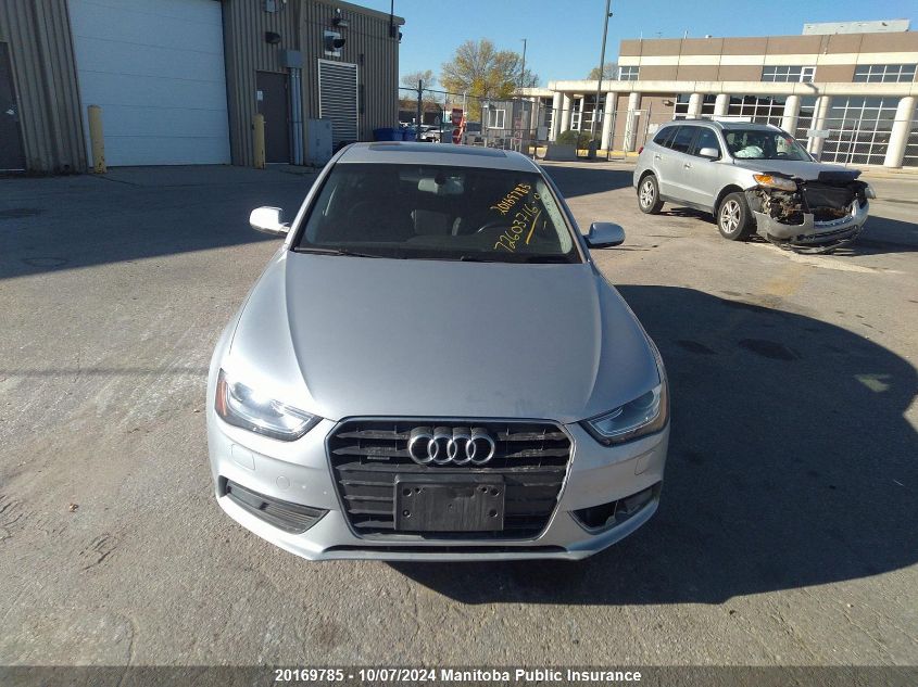 2014 Audi A4 2.0T Quattro VIN: WAUFFCFL0EN036838 Lot: 20169785